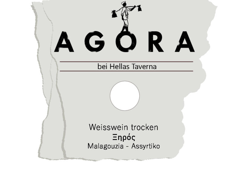 Hauswein „Agora“ – Trockener Weißwein aus Malagousia und Assyrtiko.